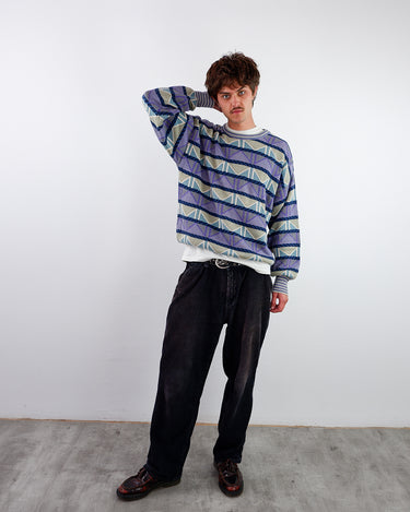 Vintage 80s 90s colorful geometric pattern sweater | L-XL