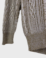 Cable knit sweaters never go out of style - especially when they're as shimmery as this vintage 80 thin sweater! Who doesn't love classic sweater, right?