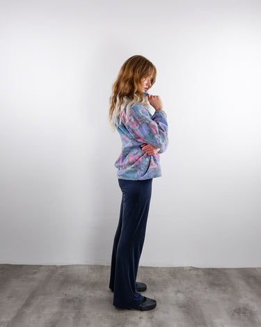 Vintage 80s colorful lightweight half zip fleece | S-M