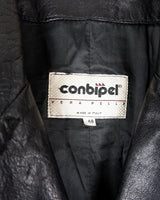 This vintage 90s black long leather belted (optional belt!) coat is your ticket to a timeless look!