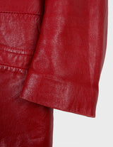 Be bold and rebellious with this Premium red 80s leather jacket. Its intense color and light shoulder pads will turn heads and make a fashion statement wherever you go. Add some attitude and style to your wardrobe today! Please keep in mind that this jacket has more stains and flaws around the shoulder area - last photos.