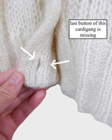 Slip into this cozy Premium Vintage 90s mohair superkid mix cable knit cardigan! Soft, furry and light transparent with a unique twist on a classic style, this cardigan is a must-have for any cable knit lovers!