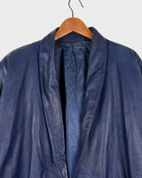 Own the coolest blue leather jacket in town with this vintage 80s jacket. Its wide sleeves and light shoulder pads add extra flair while keeping you comfortable