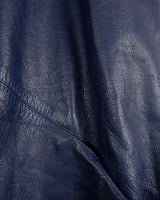 Own the coolest blue leather jacket in town with this vintage 80s jacket. Its wide sleeves and light shoulder pads add extra flair while keeping you comfortable