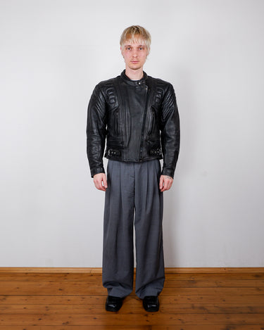 Vintage 80s INDIAN ANGEL black motorcycle leather jacket | S-L