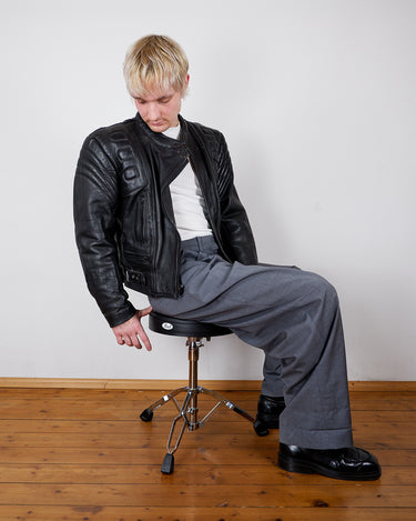 Vintage 80s INDIAN ANGEL black motorcycle leather jacket | S-L