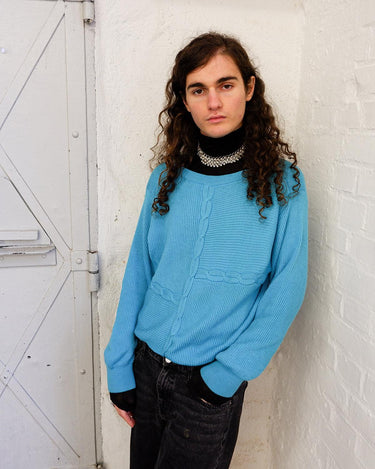 Experience true vintage luxury with the Premium Luisa Spagnoli 80s cable knit sweater. Crafted from premium lana wool, this cozy piece is a timeless classic that will keep you warm