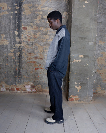 Vintage 90s gray and black half zip sweater | L-XL