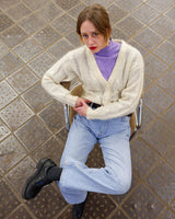 Slip into this cozy Premium Vintage 90s mohair superkid mix cable knit cardigan! Soft, furry and light transparent with a unique twist on a classic style, this cardigan is a must-have for any cable knit lovers!