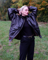 Take flight in style with our premium vintage 80s 90s Skott leather flight jacket. Made with the finest quality brown leather, this jacket is perfect for those looking to add some timeless style to their wardrobe.