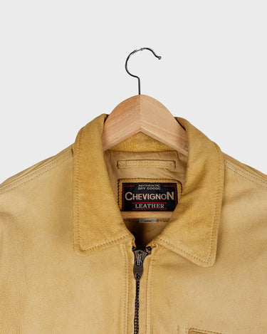 Look sharp and stylish in this Premium 80s vintage classy yellow Chevignon leather jacket! Perfectly blended in its striking yellow hue and classic design, this vintage piece oozes timeless class. Though in a condition 6/10, give this 80s babe a new lease of life in your wardrobe and make it the centrepiece of your outfits!
