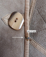 Get cozy in style with this vintage 80s shearling coat in brown. Its timeless design and soft warmth will have you feeling snug and stylish all season long. Don't miss out on this irresistible call to coziness!
