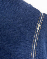 Add some shimmer to your wardrobe with this designer vintage Les copains blue turtlekneck sweater. Perfect for M to L sizes, this sweater will keep you cozy and stylish with its unique shimmering details. Say goodbye to boring sweaters and hello to one-of-a-kind fashion!