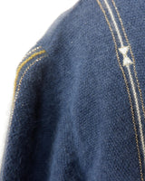 Add some shimmer to your wardrobe with this designer vintage Les copains blue turtlekneck sweater. Perfect for M to L sizes, this sweater will keep you cozy and stylish with its unique shimmering details. Say goodbye to boring sweaters and hello to one-of-a-kind fashion!