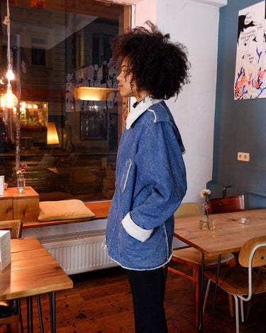 Add some edge to your style with our Premium Vintage 80s denim jacket. Lined for warmth and featuring unique metal hook up buttons, this jacket will make a statement and keep you cozy. Say goodbye to boring outerwear and hello to this denim dream!