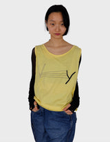 80s vintage yellow sleeveless cotton top.