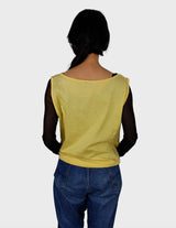 80s vintage yellow sleeveless cotton top.