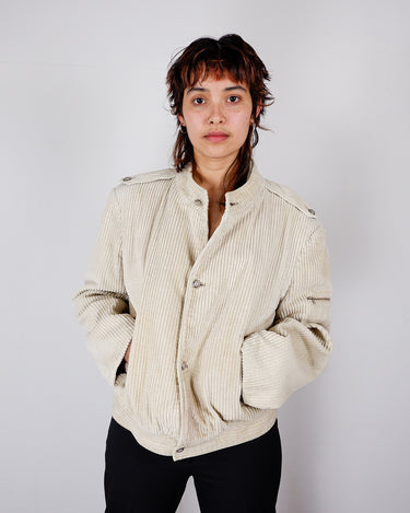 Vintage 80s ERHARD SCHUTLZ cream corduroy jacket | M-L