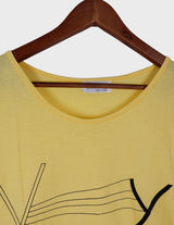 80s vintage yellow sleeveless cotton top.