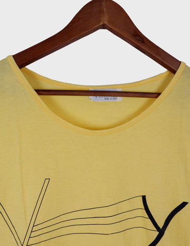 80s vintage yellow sleeveless cotton top.