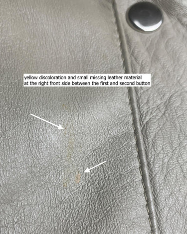 This Vintage 80s grey two row button leather jacket (thin material so perfect for spring) with its light brown undertone is a true timeless piece. From the two row button design to the leather material, this jacket is the perfect piece to embrace the classic look.