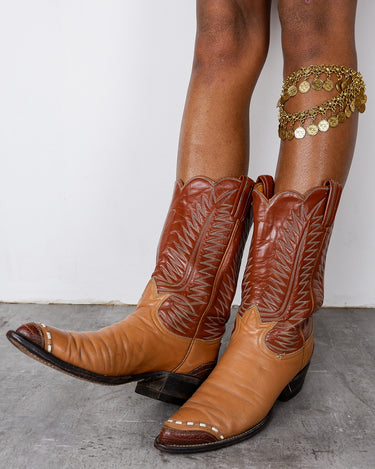 brown cowboy vintage boots