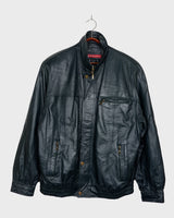 green vintage bomber jacket with golden buttons