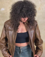 Fall in love with this italian vintage 80s brown leather jacket! With its classic look, warm wool lining, and thick leather material, you'll look and feel great while staying cozy!