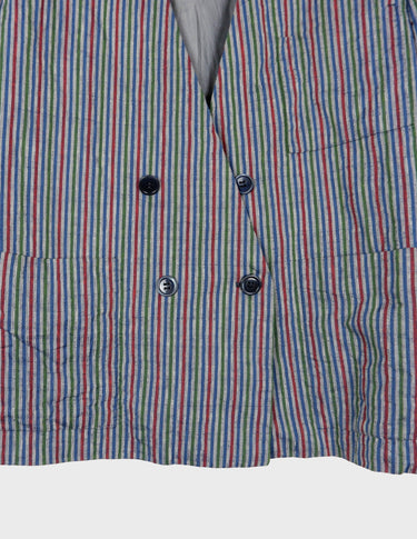 Treat yourself to a totally radical 80s blazer (thin) ! This striped piece has all the vintage vibe of the era, plus some unmistakable shoulder pads for that extra edge.