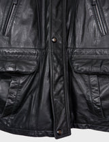Make a statement with this timeless vintage black nappa leather coat. Crafted from fine leather and designed to flatter, this versatile piece will keep you warm with adjustable tie waist and provide a classic yet modern look. Get ready to stand out!