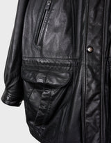 Make a statement with this timeless vintage black nappa leather coat. Crafted from fine leather and designed to flatter, this versatile piece will keep you warm with adjustable tie waist and provide a classic yet modern look. Get ready to stand out!