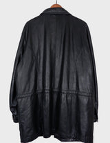 Make a statement with this timeless vintage black nappa leather coat. Crafted from fine leather and designed to flatter, this versatile piece will keep you warm with adjustable tie waist and provide a classic yet modern look. Get ready to stand out!