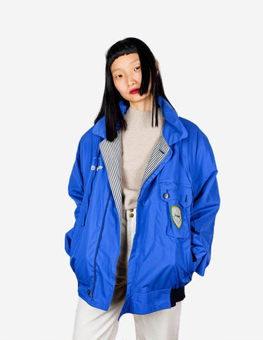 Zip into this Premium Bogner blue hooded jacket (very thin) and make a statement! It's designed with shoulder pads and comes with a hidden hood, so you can always make a quick and effortless transition.