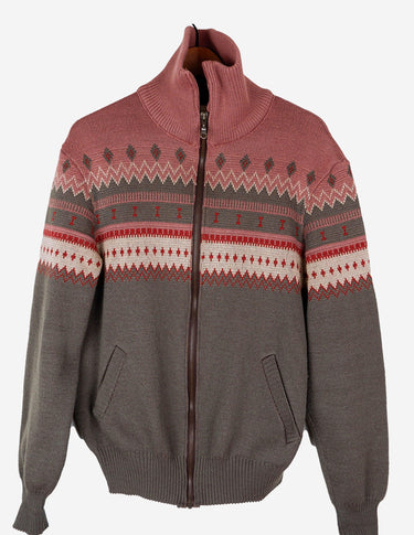 a woman is wearing a cardigan.