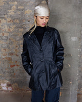 Sleek, edgy, and timeless – this vintage 80s black leather jacket is a true classic.
Made from genuine leather with a clean, structured fit, this piece blends bold 80s energy with modern minimalism. The sharp cut gives that effortlessly cool edge, perfect for everyday wear.