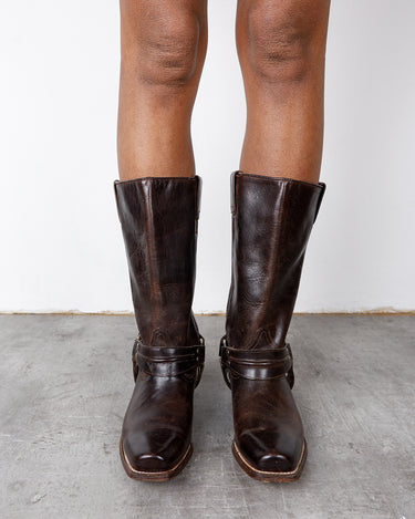 Vintage 90s BUFFALO dark brown square toe biker boots  (suitable for narrow feet) | 37