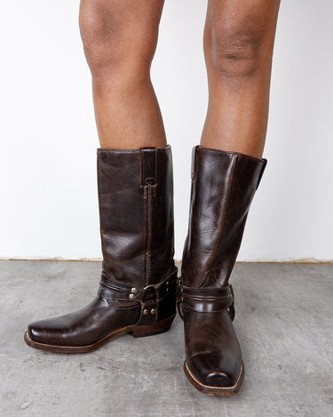 Vintage 90s BUFFALO dark brown square toe biker boots  (suitable for narrow feet) | 37