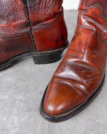 Vintage 80s 90s DUROTAC red-brown leather cowboy boots - style 7673 | EU 42