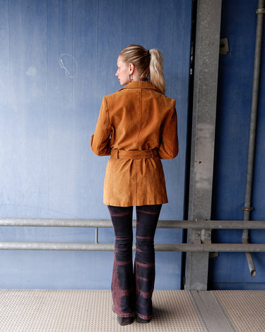 Vintage 80s brown biker leather jacket | S-M