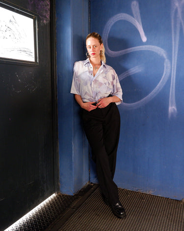 Vintage 90s Angelo Litrico pastel color pattern shirt | L