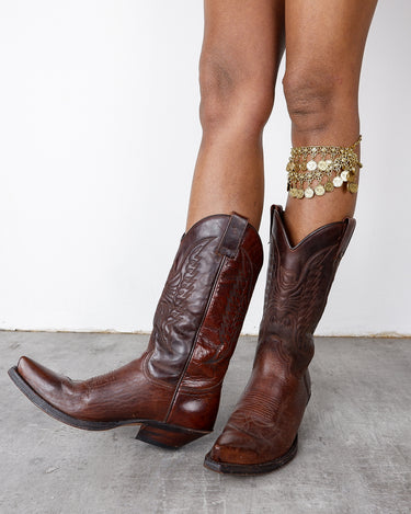 Premium Vintage SENDRA cowboy boots | dark brown leather | Goodyear welted | western pattern | Size 39-40