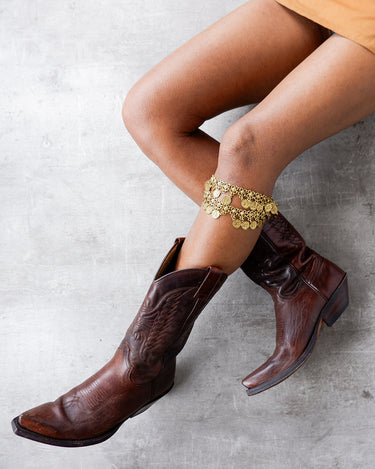 Premium Vintage SENDRA cowboy boots | dark brown leather | Goodyear welted | western pattern | Size 39-40