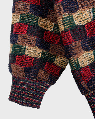 Vintage 80s TESITORE multi color block pattern sweater | S-L