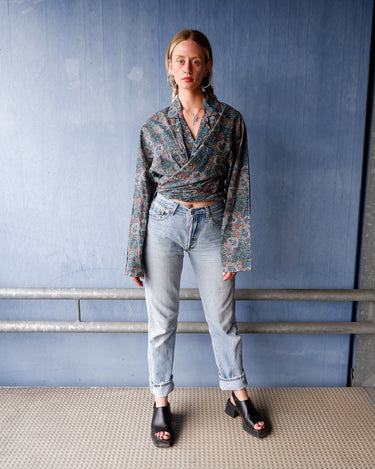 Vintage 90s colorful pattern cotton shirt (very thin) | L-XL