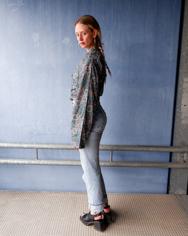 Vintage 90s colorful pattern cotton shirt (very thin) | L-XL