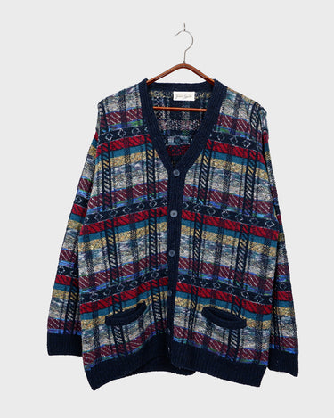 Vintage 80s colorful cardigan (thin) | XL
