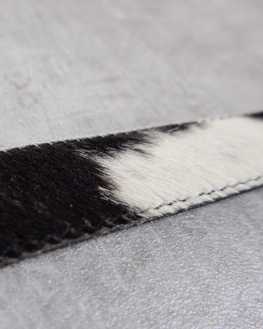 Vintage 80s real cowhide leather belt - brown and white | XS