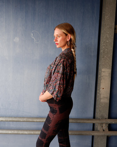 Vintage 90s colorful paisley pattern shirt | L-XL