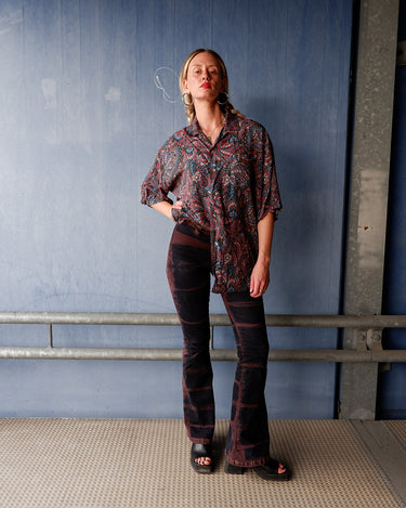 Vintage 90s colorful paisley pattern shirt | L-XL