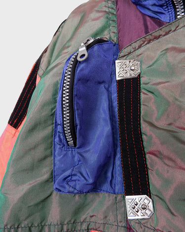 Vintage 80s BALANCE multi color half zip jacket - orange, blue and green | XXS-XS